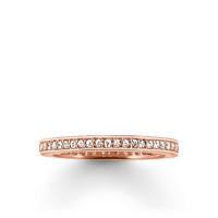 TR1983R58 THOMAS SABO ROSE GOLD PLATED FINE BEAD SET CZ BAND