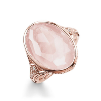 TR2040QR54 THOMAS SABO LOTOS ROSE QUARTZ ROSÉ GP OVAL RING