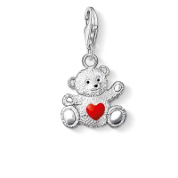 CC680 THOMAS SABO SILVER CHARITY BEAR 1 RED CZ HEART CHARM