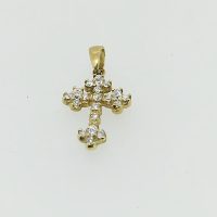 FP134 18CT YG CZ CROSS 1.68G