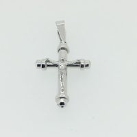 FP2453 9CT WG HOLLOW CROSS WITH JESUS 2.85G