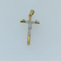 FP3682 18CT 2T HOLLOW CROSS WITH JESUS 2.5G