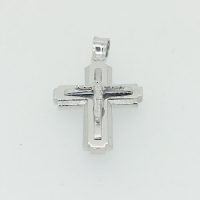 FP3697 9CT WG HOLLOW CROSS WITH JESUS 3.7G