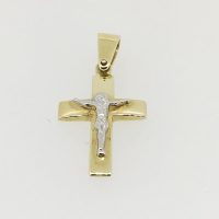 G1492-TP2316HN 18CT 2 TONE SOLID CROSS 4.03G