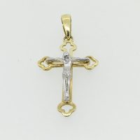 G1497-SP4191HN 18CT 2 TONE CROSS+JESUS 2.64G