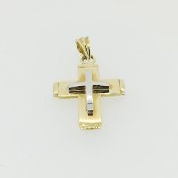 G1500-NP896HN 18CT Y/G PLAIN FLAT CROSS 4.75G