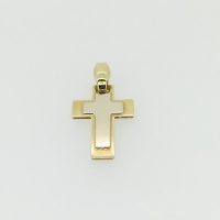 SP4322HN 18CT Y/G PLAIN FLAT CROSS 4.4G
