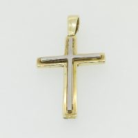 G1505-SP3656HN 18CT 2 TONE PLAIN CROSS 7G