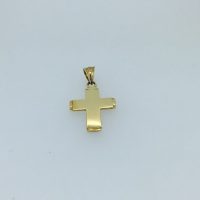 SP269 18CT YG PLAIN FLAT CROSS 4.3G
