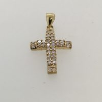 SP5519 9CT YG CZ CROSS 1.9G