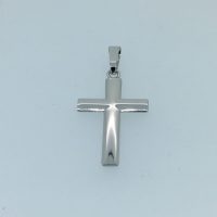 SP6198 9CT WG PLAIN HOLLOW CROSS 2.6G