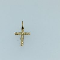SP6638 9CT YG SMALL CROSS WITH JESUS 0.75G