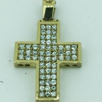 G1479-SP2422HN 9CT Y/G CZ CROSS PENDANT 7.92G