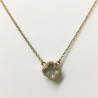 SN4167 9CT YG CZ MOP CLOVER NECKLACE 2.37G