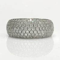 JR994 SILVER PAVE SET CZ DOME BAND