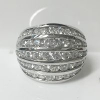 R275 SILVER 5 ROWS CZ DOME BAND