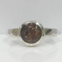 SR5373 SILVER ROUND AMBER RING