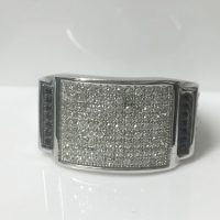 YF50-799 PRIME MICRO SET BLACK WHITE CZ RECTANGULAR TOP RING