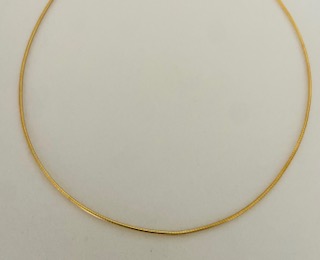 FN17 9K YG  SOLID YELLOW GOLD OMEGA CHAIN 0.8mm WIDTH 43cm LENGTH 6.1 GRAMS